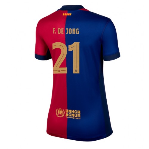 Fotballdrakt Dame Barcelona Frenkie de Jong #21 Hjemmedrakt 2024-25 Kortermet